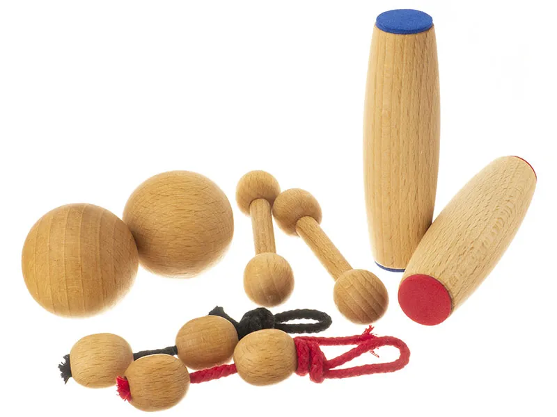 Motorická sada 4x2 modro-červená, koule 40mm, Prstočinky 80mm