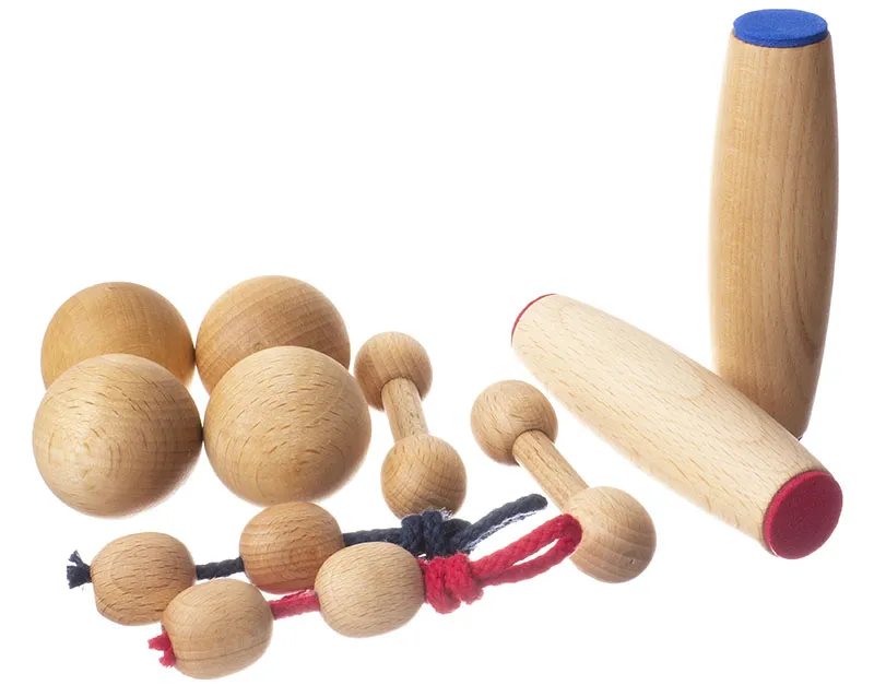 Motorická sada 4x2 PLUS modro-červená, koule 40mm, Prstočinky 80mm