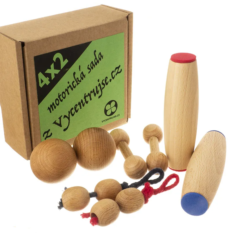 Dětská motorická sada 4x2 modro-červená, koule 35mm, Prstočinky 80mm