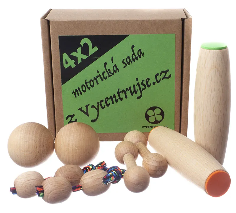 Dětská motorická sada 4x2 zeleno-oranžová, koule 35mm, Prstočinka 80mm