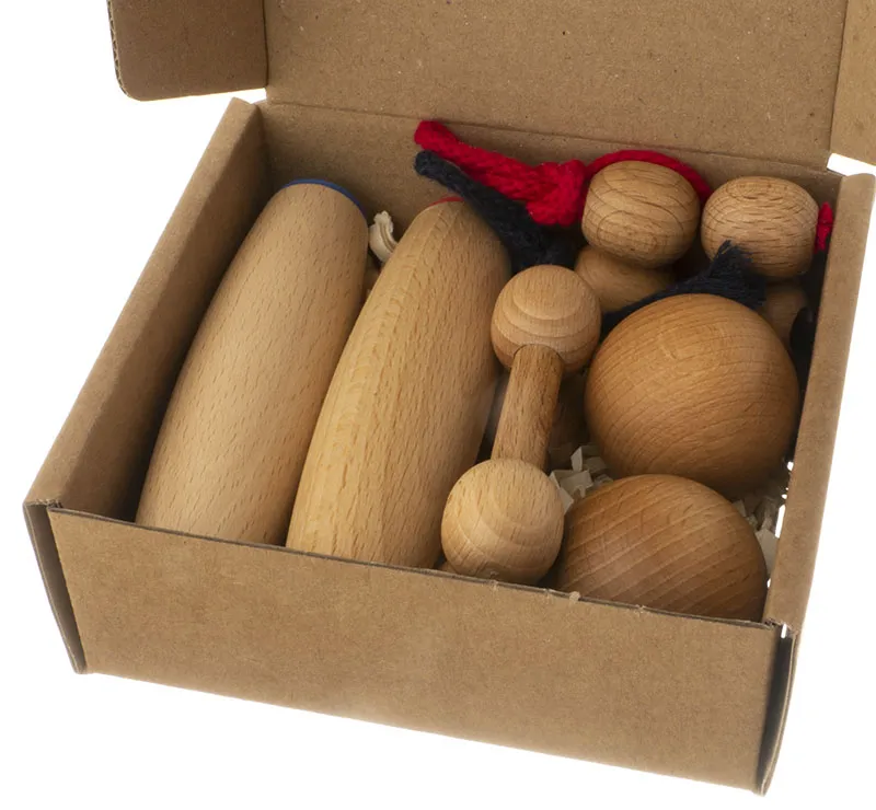 Dětská motorická sada 4x2 modro-červená, koule 35mm, Prstočinky 80mm