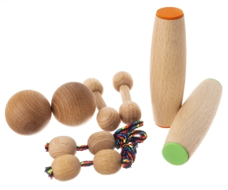 Dětská motorická sada 4x2 zeleno-oranžová, koule 35mm, Prstočinka 80mm